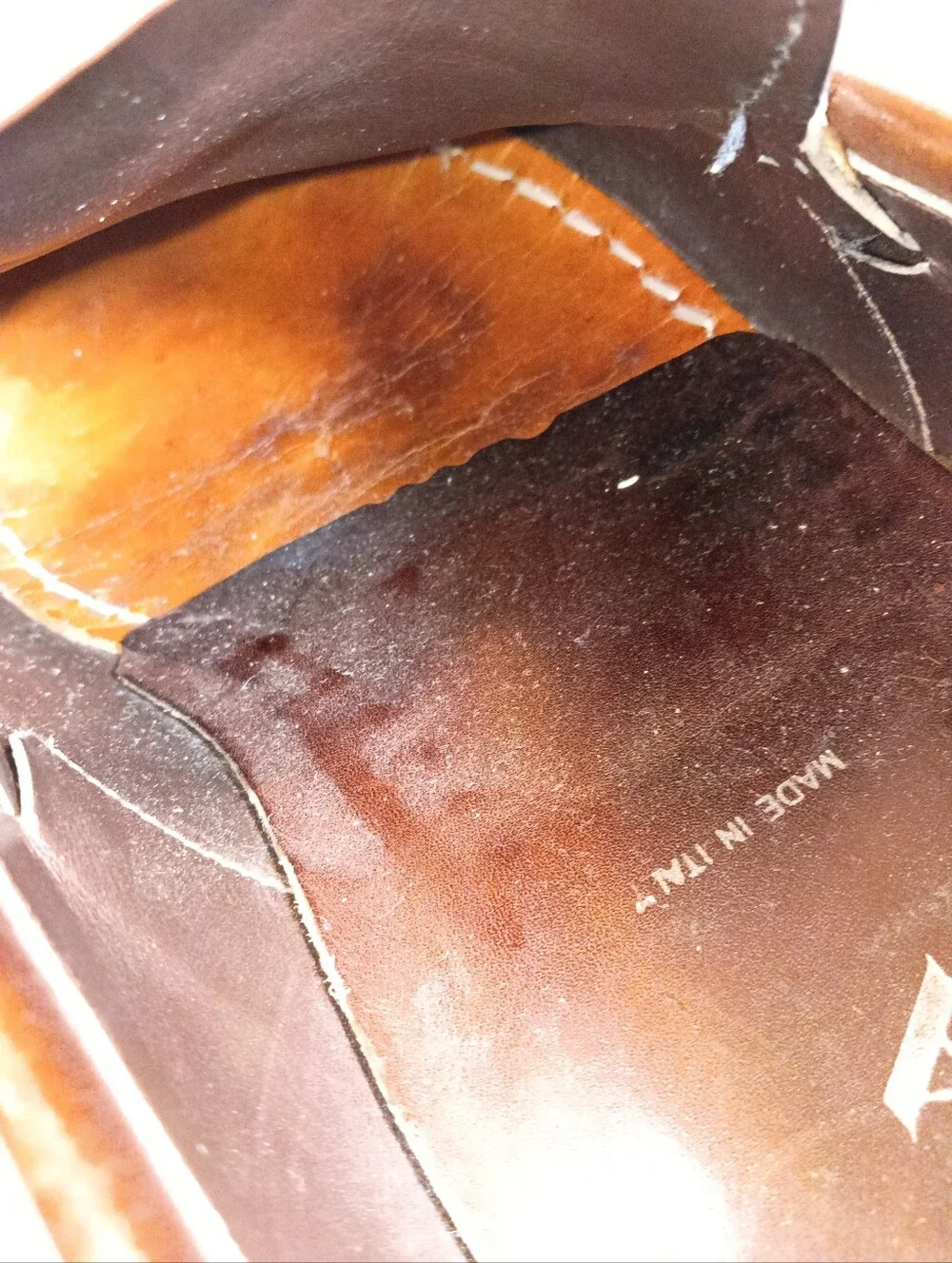 Prada Men's Brown Logo Leather Slip-On Loafers Italy Loafers Uk 8.5 Us 9.5